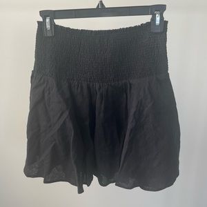 Smocked waist linen mini skirt by J Crew